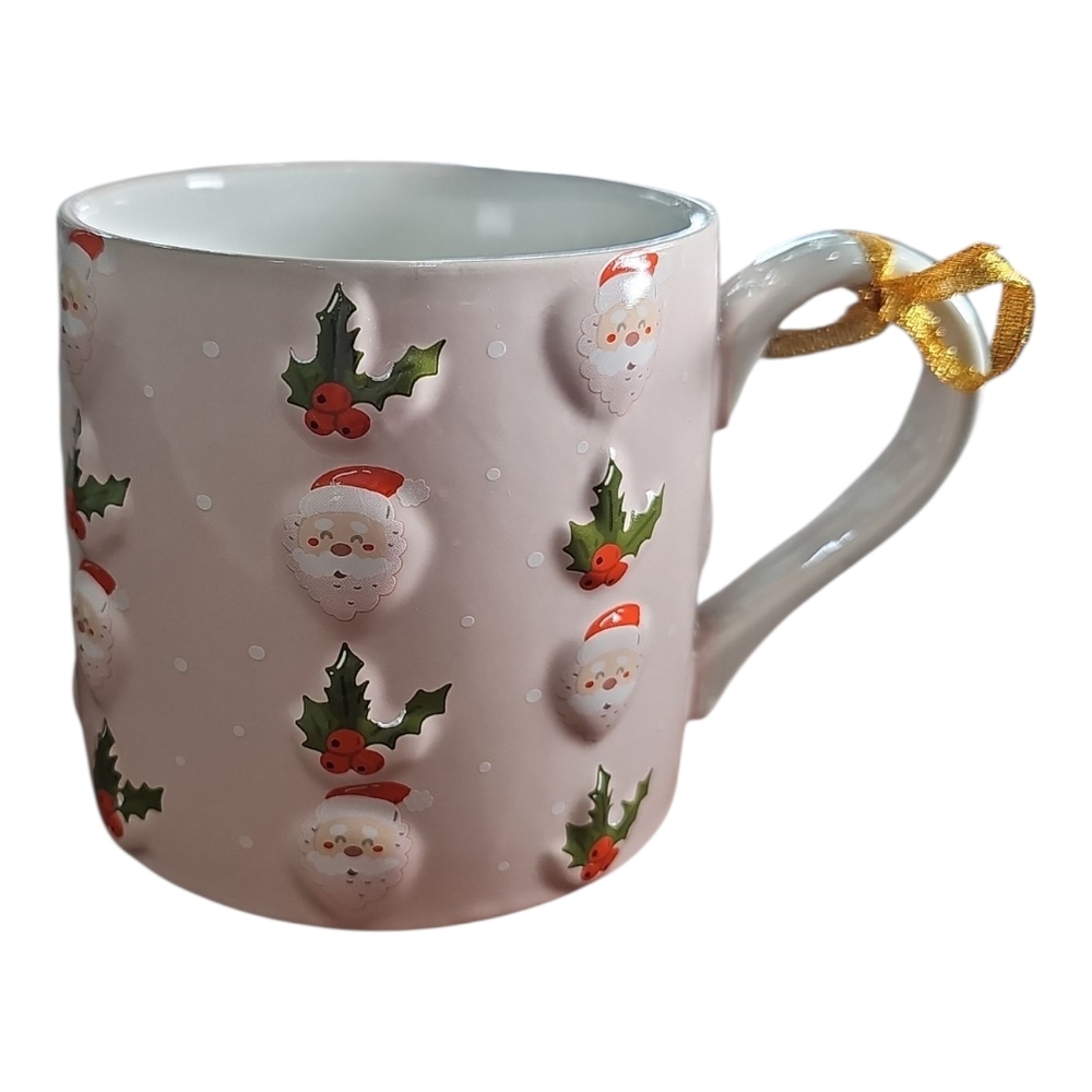 Global Desi Festive Santa Mug with Gold Accent